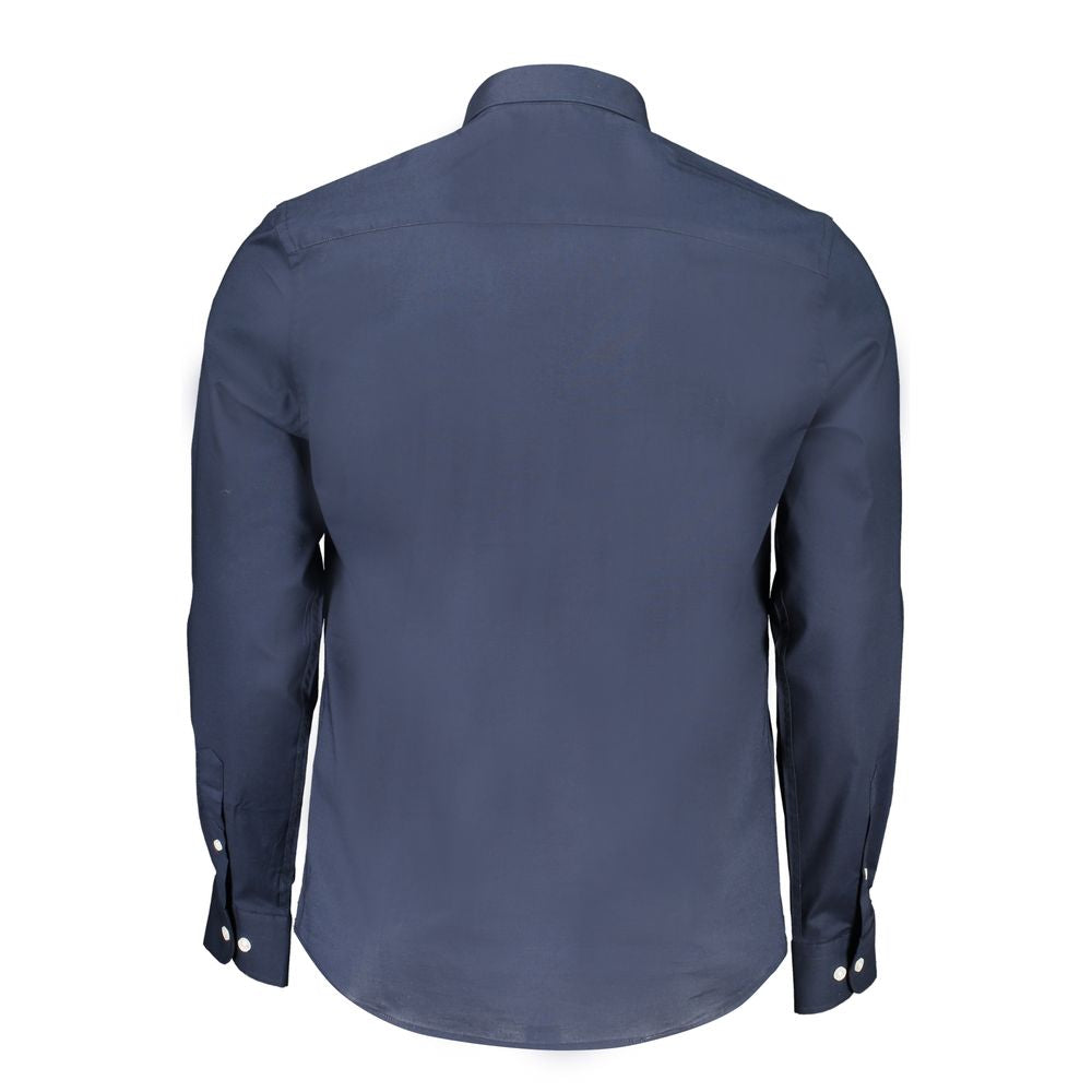 Elegant blå bomullsskjorte for enhver anledning