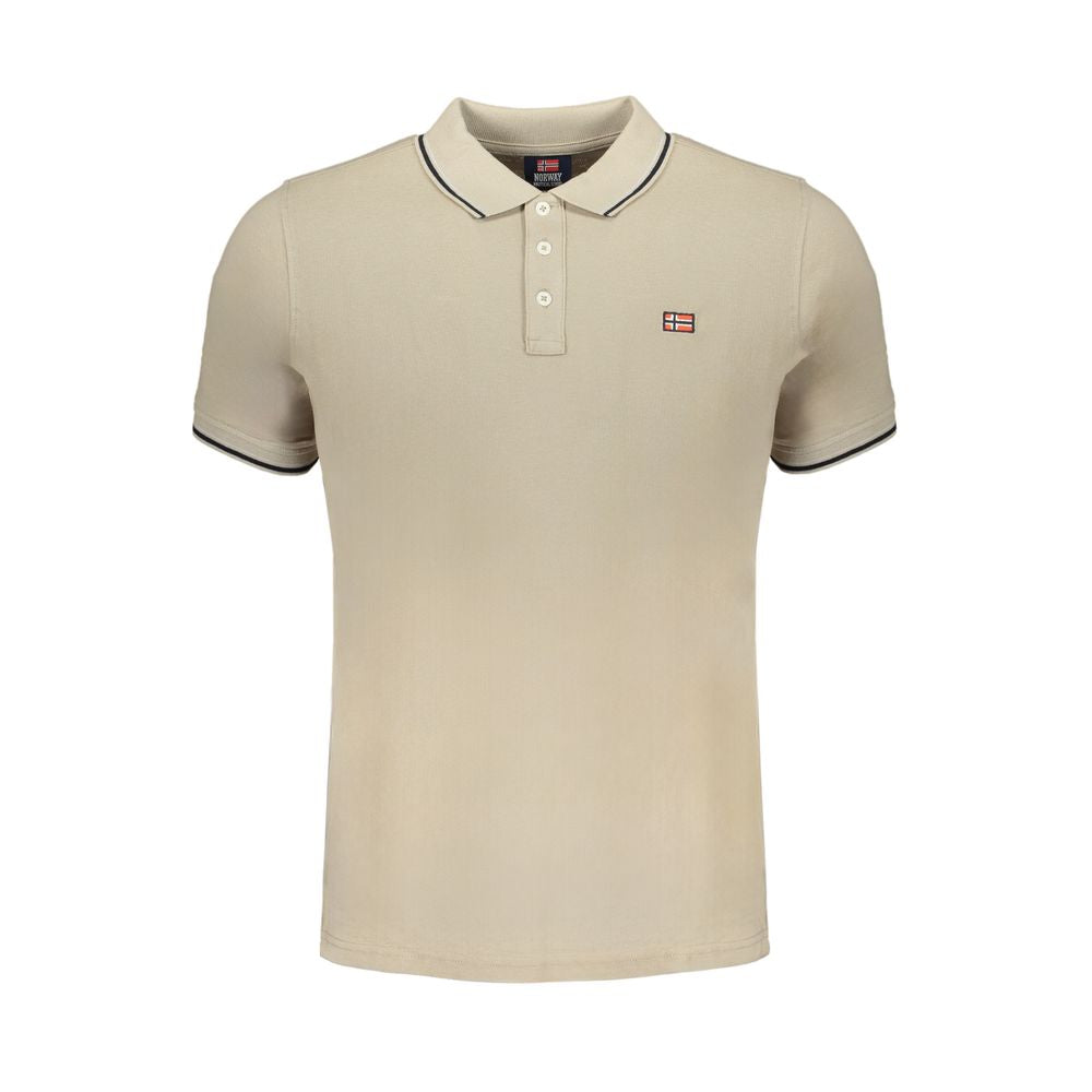 Norway 1963 - Beige poloskjorte i bomull