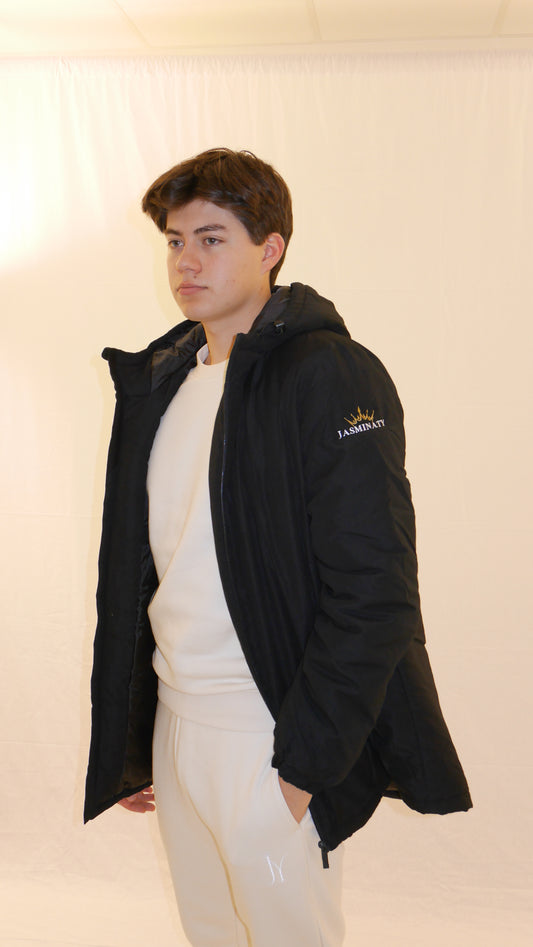 Unisex Parkas med Hette – Svart