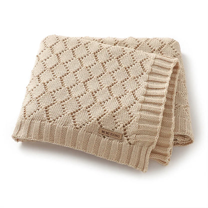 UNISEX -  Strikket babyteppe 90*70cm