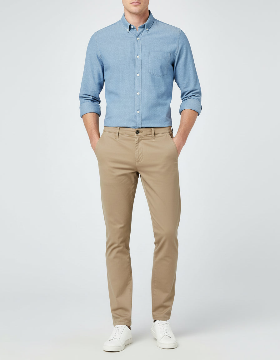 Herre Chinos i French Terry Beige
