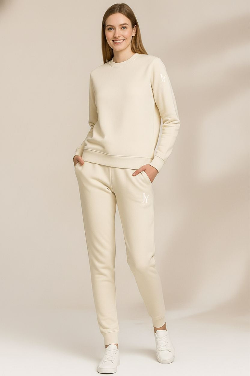 Unisex Sweatshirt – Myk, Robust og Bærekraftig Beige