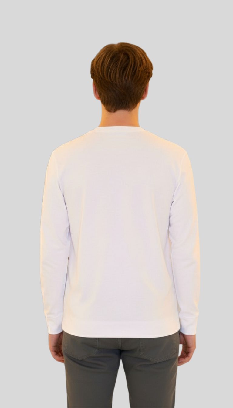 Langermet topp i bomull – Komfort, Kvalitet og Bærekraft