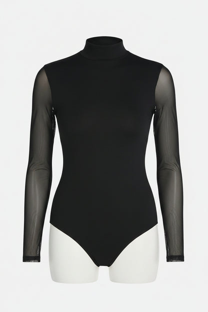 Shapewear Body med lange gjennomsiktige ermer